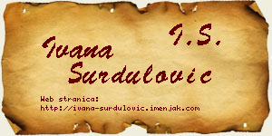 Ivana Surdulović vizit kartica